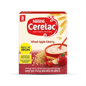 Nestle CERELAC Fortified Baby Cereal with milk , Wheat Apple Cherry - From 8 Month (300g , Bag-In Box- Pack)
